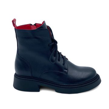 Ботинки CVCover черно-красные кожаные на байке - фото 1, 25119-1 COV