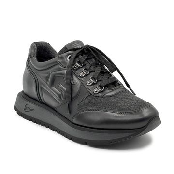 Кроссовки GIAMPIERONICOLA серые/черные кожа/текстиль на байке - фото 2, N393140 GPN NERO/GRIGIO