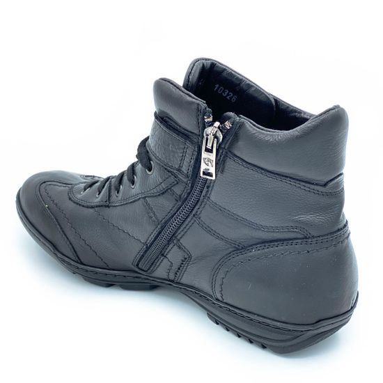 Ботинки Giampieronicola черные кожаные МЕХ - фото 3, 