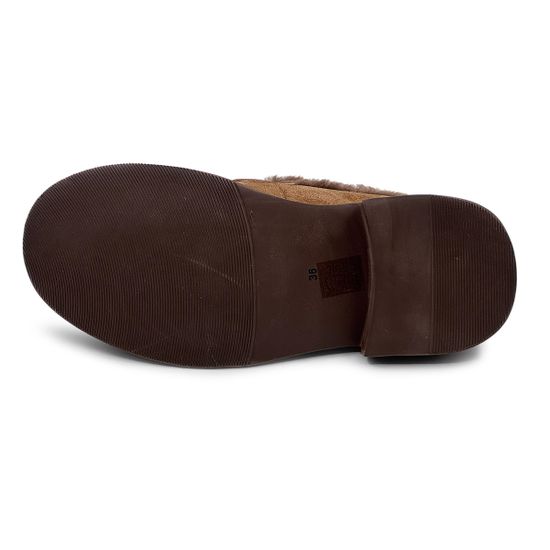 Лоферы Francesco Valeri бежевые замшевые на меху - фото 4, U32 FV CUOIO