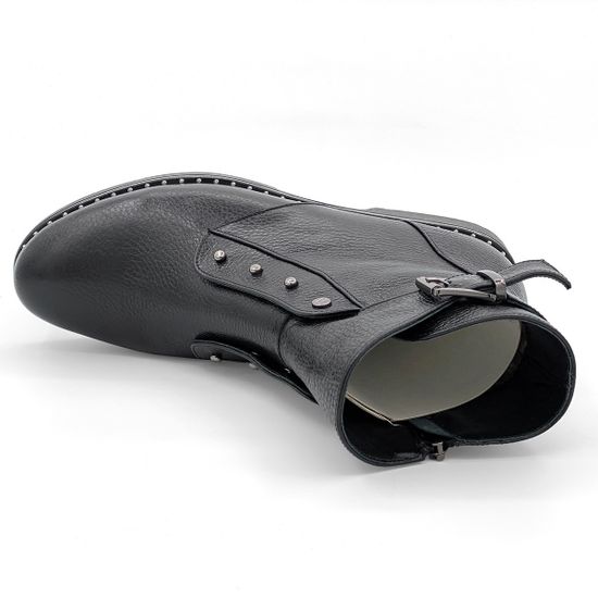 Ботинки Cover черные кожаные МЕХ - фото 5, 