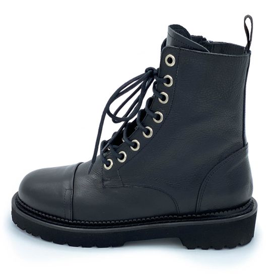 Ботинки Mimmu черные кожаные демисезонные - фото 1, 