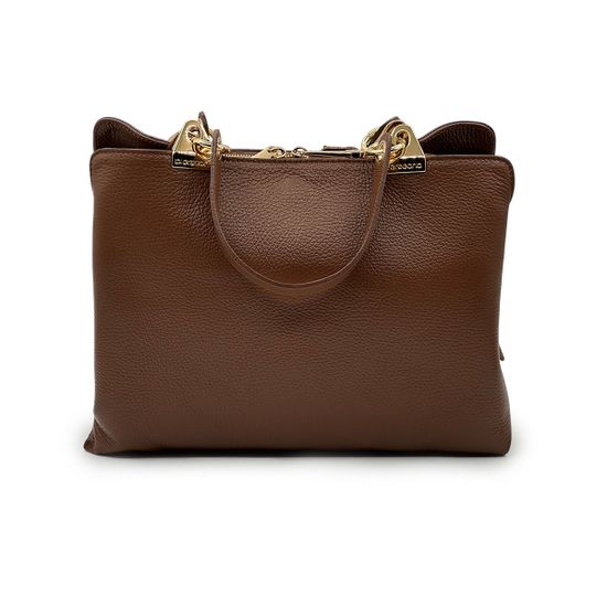 Сумка Di Gregorio коричневая кожаная - фото 3,