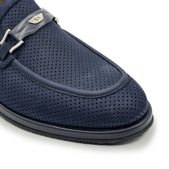 Лоферы GIAMPIERONICOLA синие из нубука перфорированные - фото 6, Q43674B GPN BLU