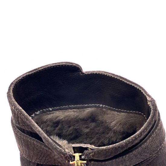 Ботинки  Giorgio Piergentili коричневые замшевые МЕХ - фото 6, 