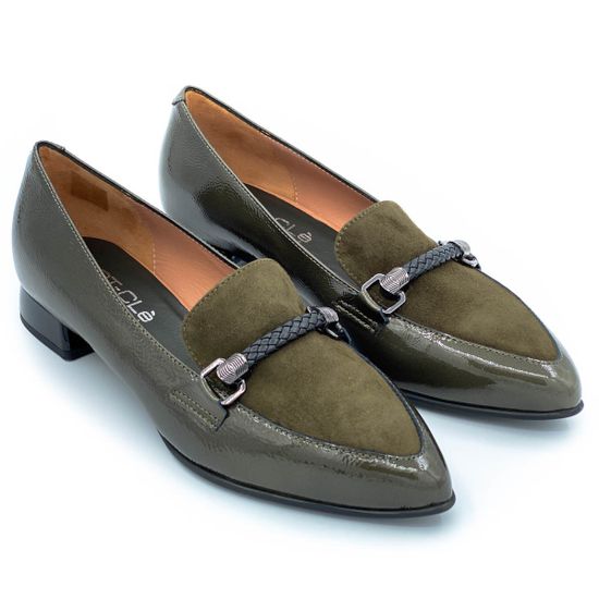 Туфли Mot CLe зеленые комбинация наплака и замши - фото 7, MOT1567 MOT
