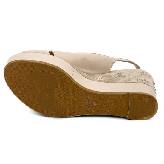 Босоножки Giorgio Piergentili бежевые кожаные - фото 4, 