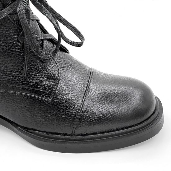 Ботинки Cover черные кожаные МЕХ - фото 5, 