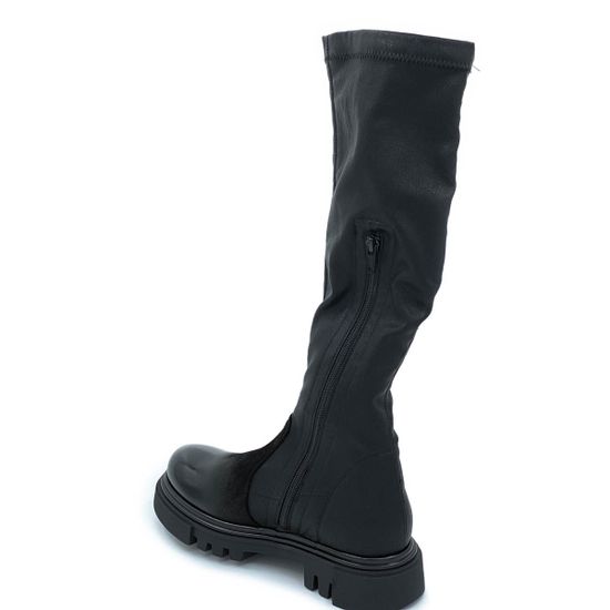 Сапоги Jeannot черные демисезонные комбинация кожи и наплака - фото 3, 