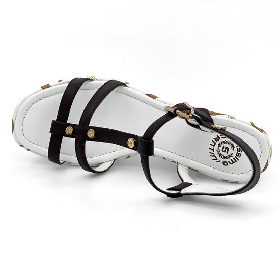 Босоножки Santini кожаные коричневые на танкетке - фото 5, 