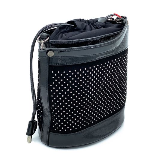 Сумочка Marina Creazioni черная комбинация замши и наплака - фото 3, 