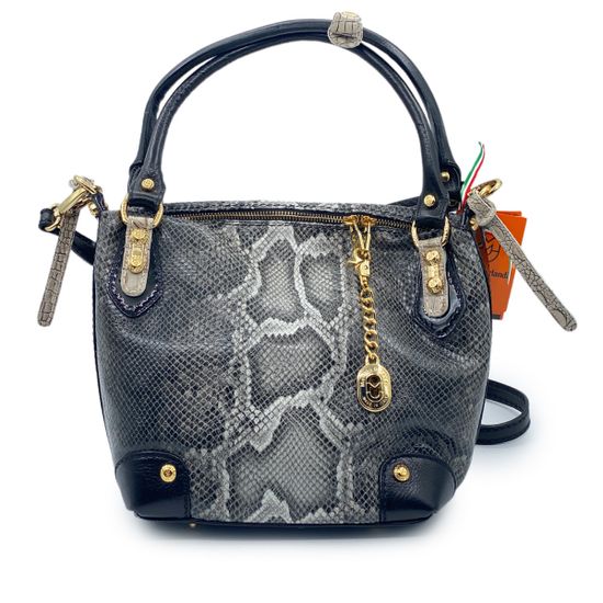 Сумка Marino Orlandi серая кожаная питон - фото 1,