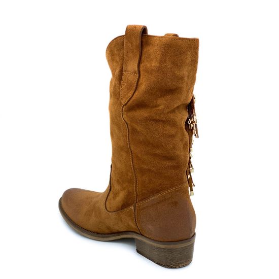 Полусапоги Mimmu рыжие замшевые демисезонные - фото 3, F431K4 MIM CUOIO