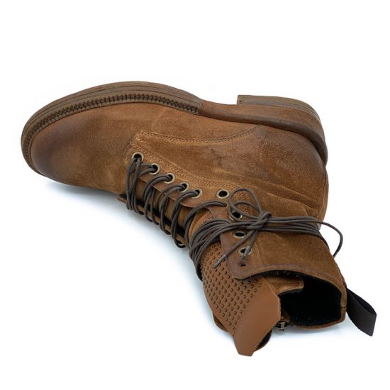 Ботинки Mimmu коричневые замшевые Байка - фото 5, F227K1 MIM FOX