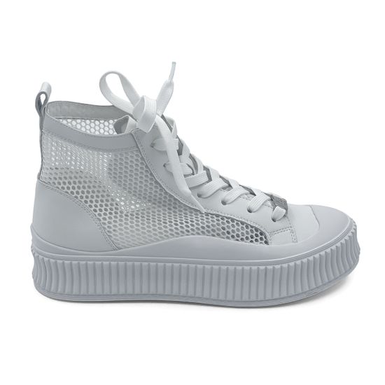 Кеды высокие Lab Milano белые кожаные с перфорацией - фото 1, 