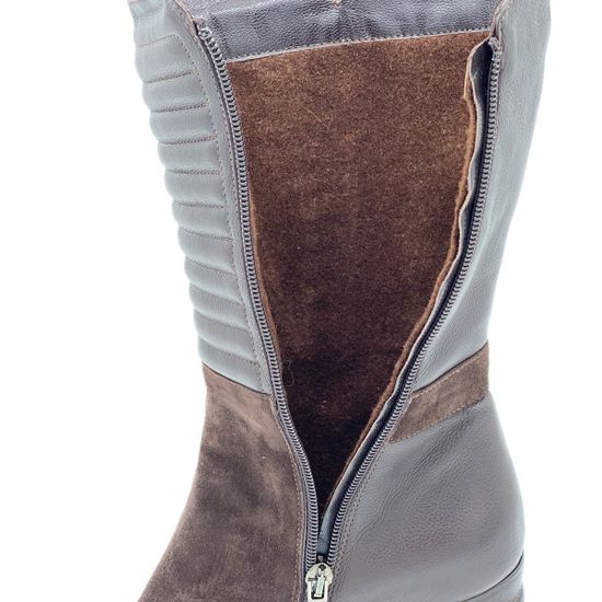 Полусапоги Giorgio Piergentili коричневые на байке комбинация замши и кожи - фото 5, 9322 GP MORO