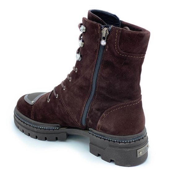 Ботинки Mara коричневые замшевые МЕХ - фото 3, 