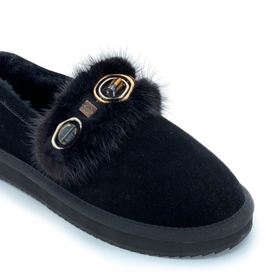 Полуботинки Lab Milano черные замшевые МЕХ - фото 5, 