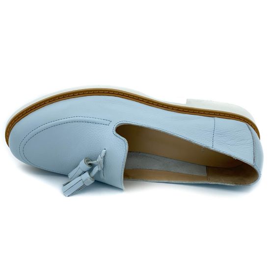 Лоферы Cover голубые кожаные - фото 5, 