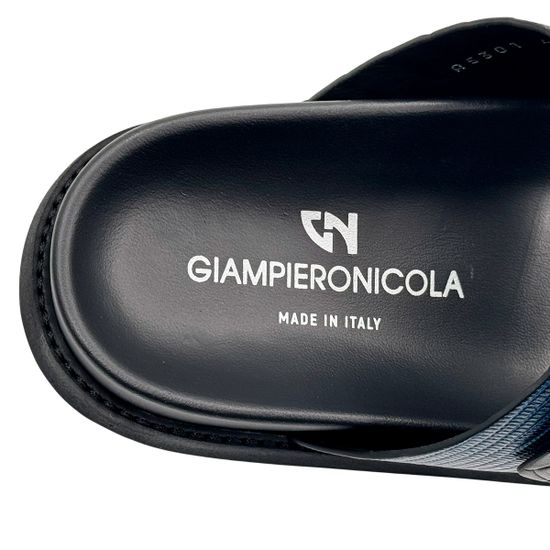 Шлепанцы Giampieronicola черные/синие кожаные - фото 7, A5301 GPN BLU NERO