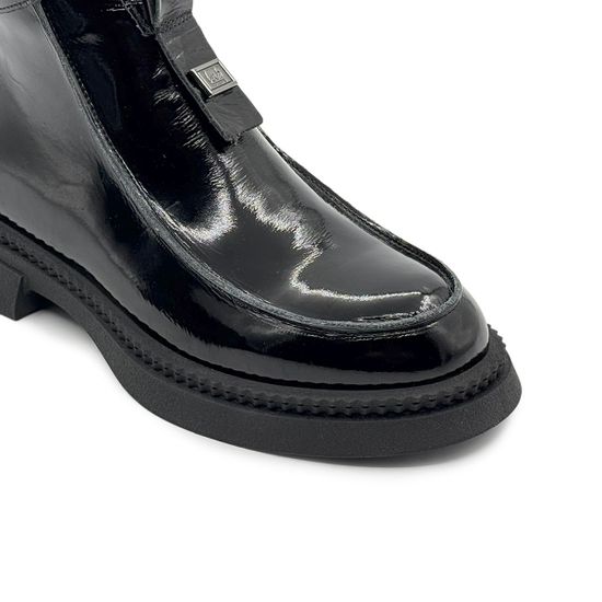 Ботинки Lab Milano черные кожаные лакированные на байке - фото 6, 148LAB1608 LAB LAK