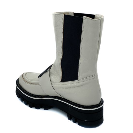 Ботинки Jeannot бежевые кожаные демисезонные - фото 3, HJ545H JN BIANCO