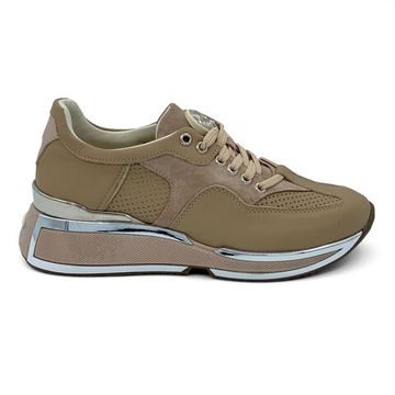 Кроссовки NILA NILA бежевые кожаные/замшевые - фото 1, NO5815 NIL BEIGE