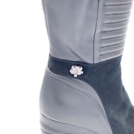 Полусапоги Giorgio Piergentili черные на байке комбинация замши и кожи - фото 4, 9322 GP