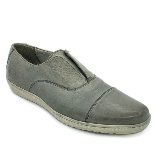 Слипоны Giampieronicola серые кожаные - фото 2, 