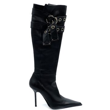 Сапоги Gianmarco Lorenzi кожа черные МЕХ - фото 1, 61705 GML