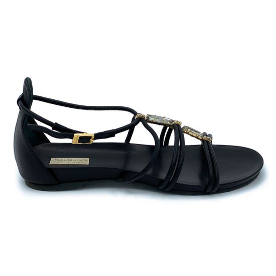 Босоножки Baldinini черные кожаные - фото 1, 