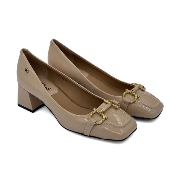 Туфли Tuffoni с перемычкой бежевые кожаные лакированные - фото 7, 1723014PL TUF BEIGE