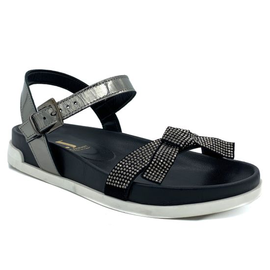 Босоножки Jeannot черно-серебряные - фото 2, 37061 JN