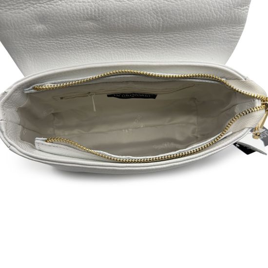 Сумка кросс-боди Di Gregorio белая кожаная - фото 6,