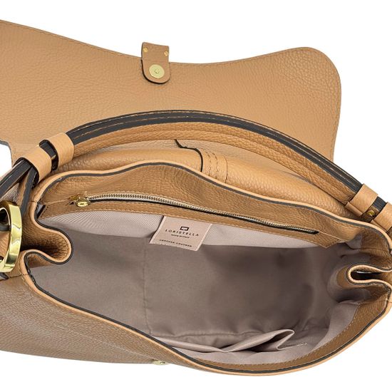 Сумка Loristella бежевая кожаная - фото 6,