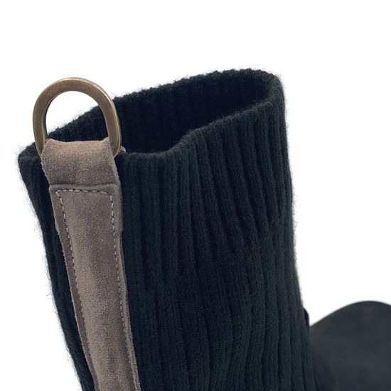 Ботинки Nila Nila черные кожаные на меху на бежевой подошве - фото 7, ZN26285M NIL NERO BEIGE