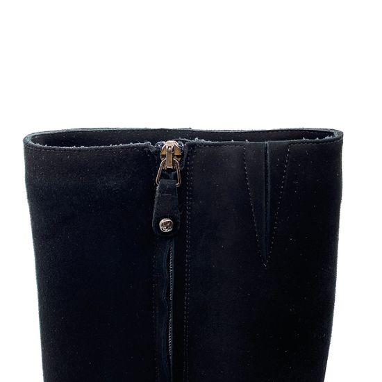 Сапоги Renzi черные замшевые байка - фото 8, 