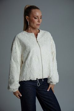 Бомбер 2-сторонний Tuffoni молочного цвета - фото 2, 7726027 TUF MILK