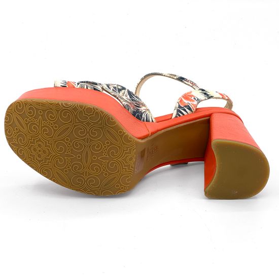 Босоножки Rosso&amp;Nero кожаные красные на платформе - фото 4, 3867 RN ROSSO