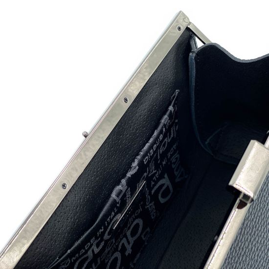 Клатч-саквояж Renato Angi черный кожаный - фото 4, 