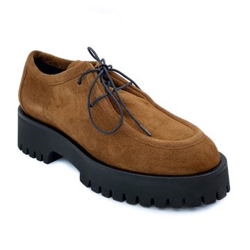 Полуботинки Mimmu коричневые замшевые демисезонные - фото 2, E007E2 MIM FOX