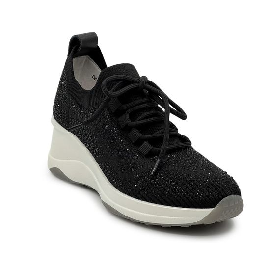 Кроссовки Francesco V черные текстильные со стразами - фото 2, T195 FV NERO