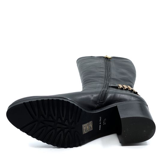 Сапоги Rosso Nero черные кожаные байка - фото 4, 3790 RN