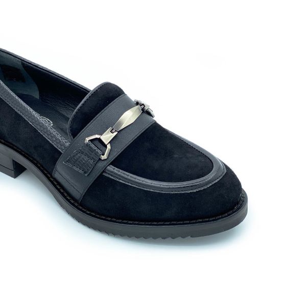 Лоферы Donna Soft черные замшевые - фото 6, DS0925 DS