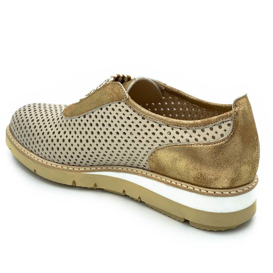 Слипоны Donna Soft бежево-бронзовые кожаные - фото 3, 