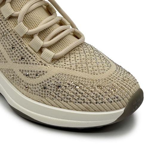 Кроссовки Francesco V бежевые текстильные со стразами - фото 6, T195 FV BEIGE