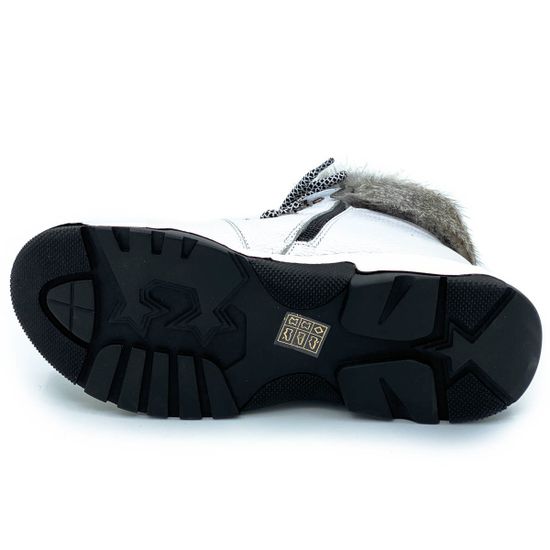 Ботинки Lab Milano белые кожаные МЕХ - фото 4, C20031 LAB BIANCO