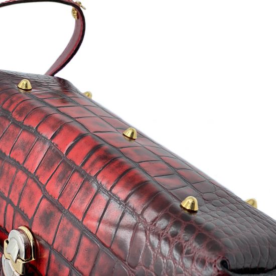 Сумка Marino Orlandi красная кожаная - фото 5, 