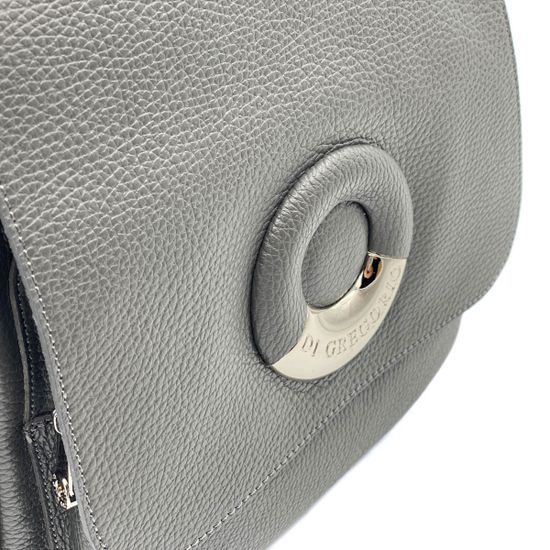 Рюкзак Di Gregorio серый кожаный - фото 4, 