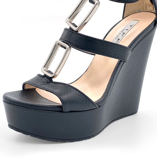 Босоножки Tiffi черные кожаные - фото 6, 